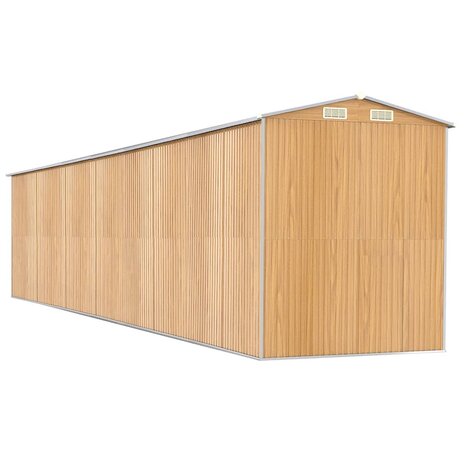 Tuinschuur 192x938x223 cm gegalvaniseerd staal lichtbruin