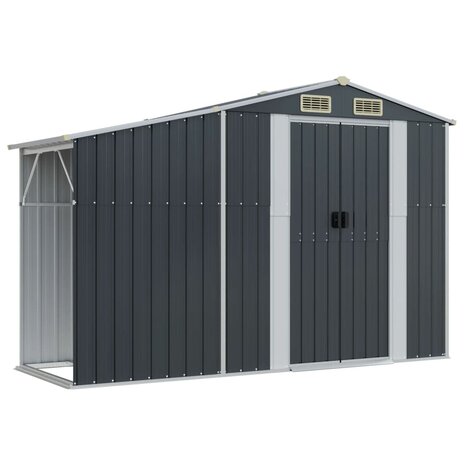 Tuinschuur 277x93x179 cm gegalvaniseerd staal antracietkleur