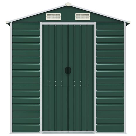 Tuinschuur 191x130x198 cm gegalvaniseerd staal groen