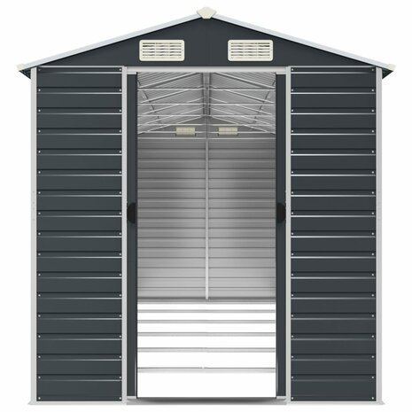Tuinschuur 191x555x198 cm gegalvaniseerd staal antracietkleurig