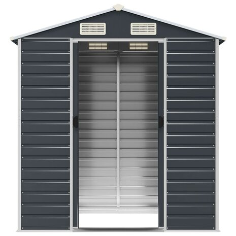 Tuinschuur 191x130x198 cm gegalvaniseerd staal antracietkleurig