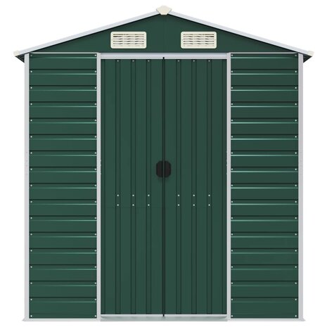 Tuinschuur 191x810x198 cm gegalvaniseerd staal groen