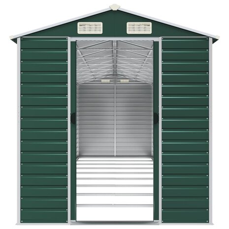 Tuinschuur 191x810x198 cm gegalvaniseerd staal groen