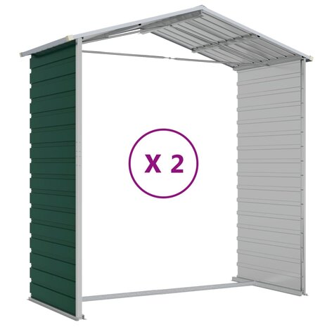 Tuinschuur 191x215x198 cm gegalvaniseerd staal groen