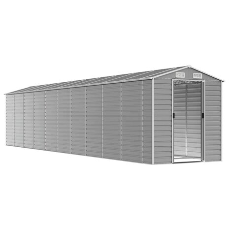 Tuinschuur 191x895x198 cm gegalvaniseerd staal lichtgrijs