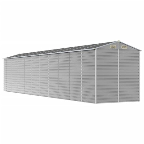 Tuinschuur 191x895x198 cm gegalvaniseerd staal lichtgrijs