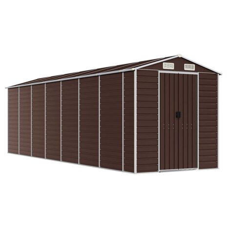 Tuinschuur 191x640x198 cm gegalvaniseerd staal bruin