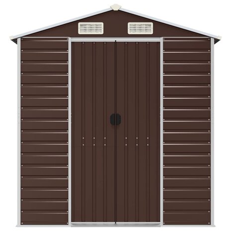 Tuinschuur 191x130x198 cm gegalvaniseerd staal bruin