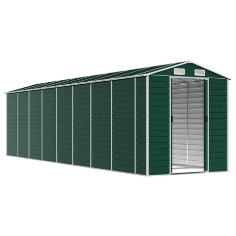 Tuinschuur 191x725x198 cm gegalvaniseerd staal groen
