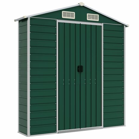 Tuinschuur 191x725x198 cm gegalvaniseerd staal groen