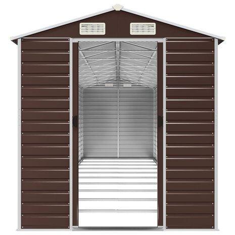 Tuinschuur 191x895x198 cm gegalvaniseerd staal bruin