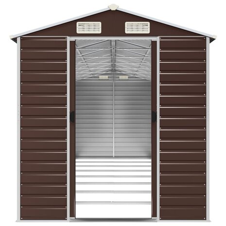 Tuinschuur 191x725x198 cm gegalvaniseerd staal bruin