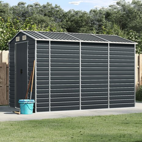 Tuinschuur 191x300x198 cm gegalvaniseerd staal antracietkleurig