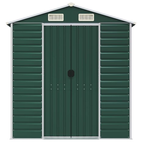 Tuinschuur 191x385x198 cm gegalvaniseerd staal groen