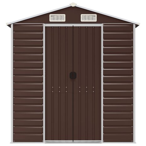 Tuinschuur 191x980x198 cm gegalvaniseerd staal bruin