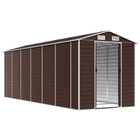 Tuinschuur 191x555x198 cm gegalvaniseerd staal bruin