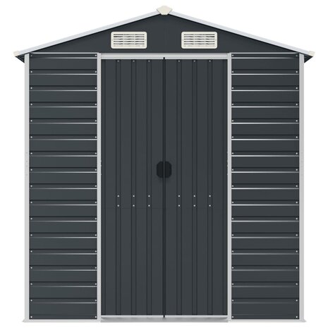 Tuinschuur 191x385x198 cm gegalvaniseerd staal antracietkleurig