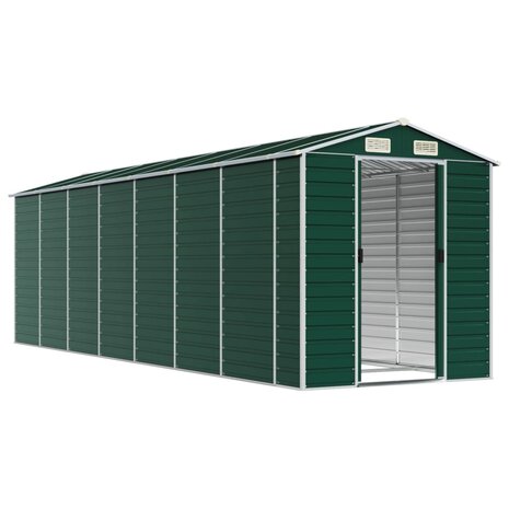 Tuinschuur 191x640x198 cm gegalvaniseerd staal groen