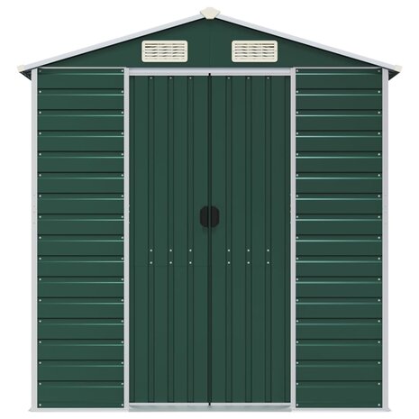 Tuinschuur 191x640x198 cm gegalvaniseerd staal groen