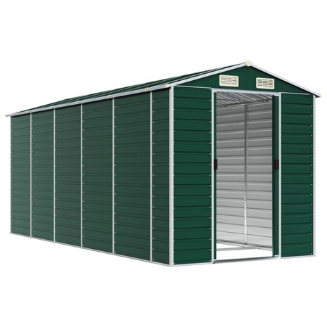 Tuinschuur 191x470x198 cm gegalvaniseerd staal groen