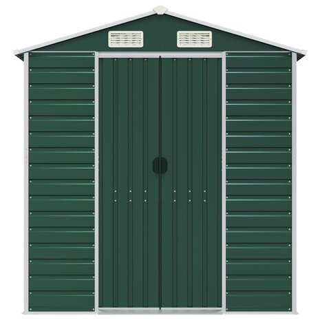 Tuinschuur 191x895x198 cm gegalvaniseerd staal groen