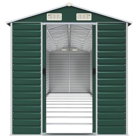 Tuinschuur 191x895x198 cm gegalvaniseerd staal groen