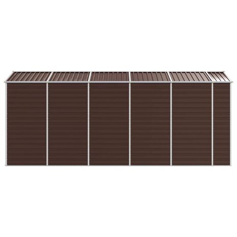 Tuinschuur 191x470x198 cm gegalvaniseerd staal bruin