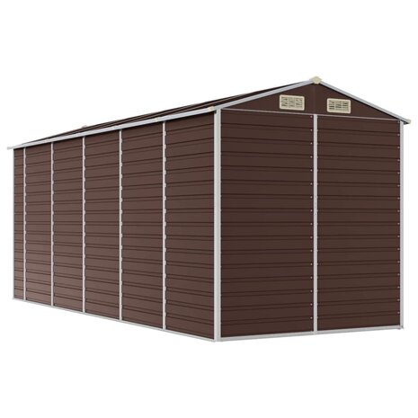 Tuinschuur 191x470x198 cm gegalvaniseerd staal bruin