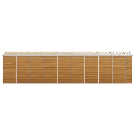 Tuinschuur 191x810x198 cm gegalvaniseerd staal lichtbruin
