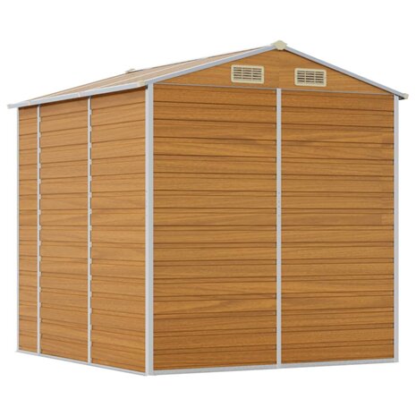 Tuinschuur 191x215x198 cm gegalvaniseerd staal lichtbruin