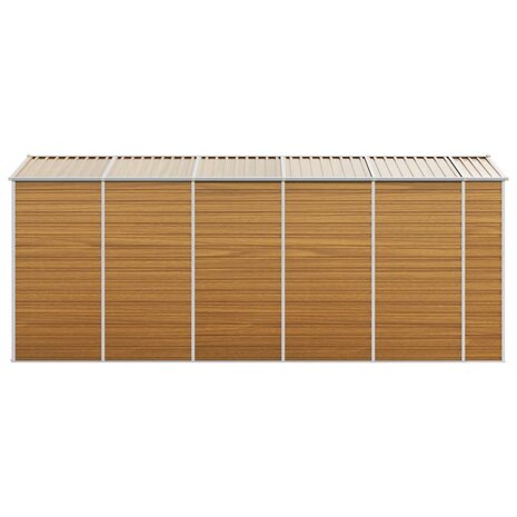 Tuinschuur 191x470x198 cm gegalvaniseerd staal lichtbruin
