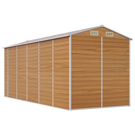 Tuinschuur 191x470x198 cm gegalvaniseerd staal lichtbruin