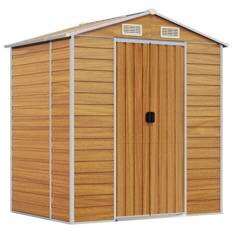 Tuinschuur 191x130x198 cm gegalvaniseerd staal lichtbruin