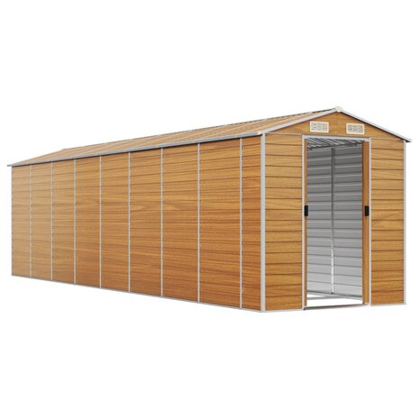 Tuinschuur 191x725x198 cm gegalvaniseerd staal lichtbruin