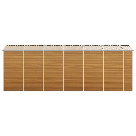 Tuinschuur 191x555x198 cm gegalvaniseerd staal lichtbruin