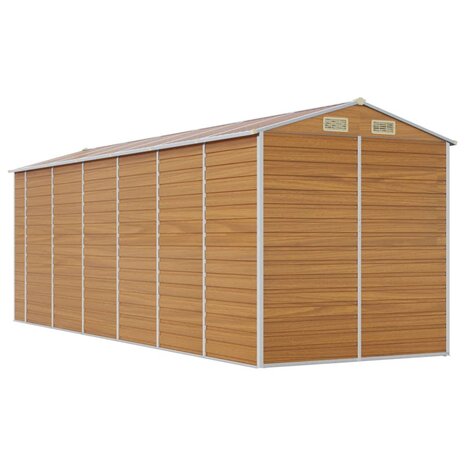 Tuinschuur 191x555x198 cm gegalvaniseerd staal lichtbruin