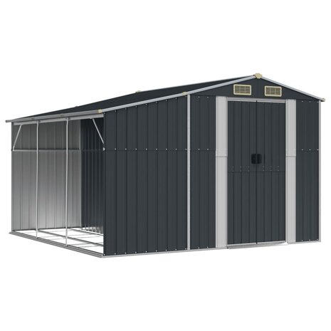 Tuinschuur 277x279x179 cm gegalvaniseerd staal antracietkleurig