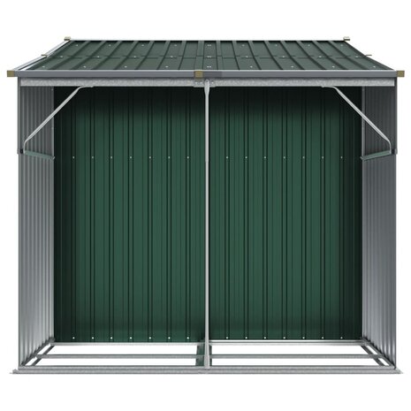 Tuinschuur 277x192,5x179 cm gegalvaniseerd staal groen