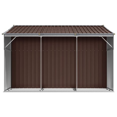 Tuinschuur 277x279x179 cm gegalvaniseerd staal bruin