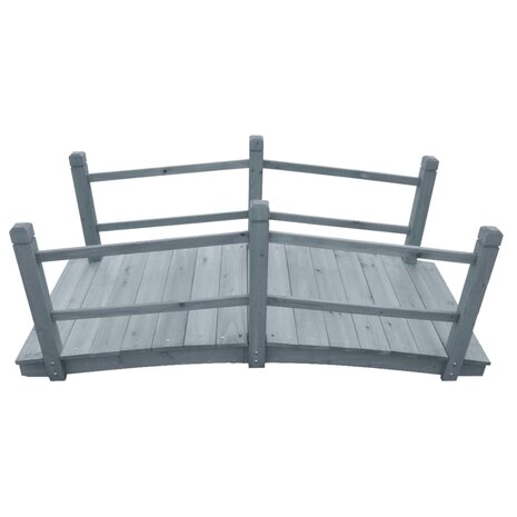 Tuinbrug 140x60x56 cm massief vurenhout grijs