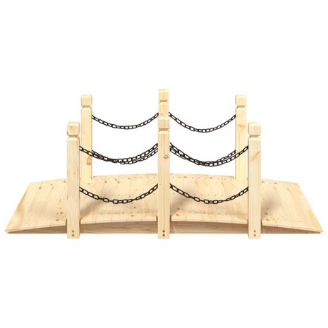 Tuinbrug met kettingrails 150x67x56 cm massief vurenhout