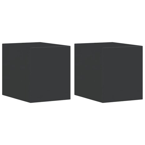 Buitenwandlampen 2 st gegoten aluminium zwart