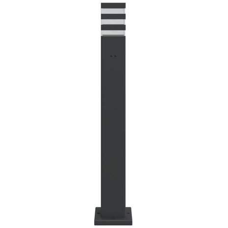 Buitenvloerlampen 3 st met stopcontact 80 cm aluminium zwart