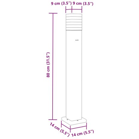 Buitenvloerlampen 3 st met stopcontact 80 cm aluminium zwart