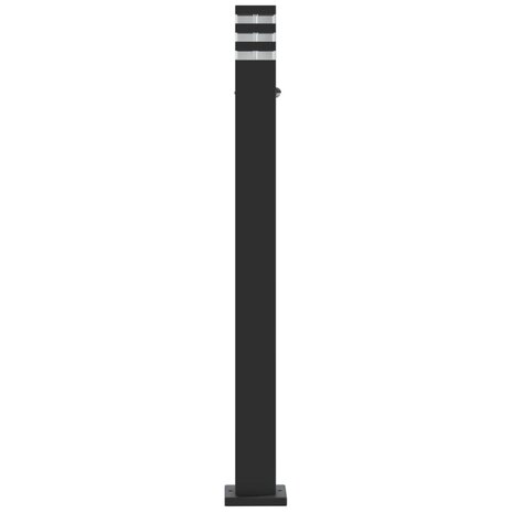 Vloerlamp voor buiten met sensor 110 cm aluminium zwart