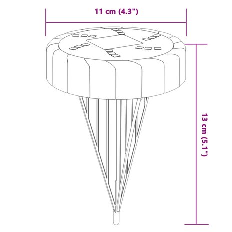 Grondlampen 4 st solar met grondpennen warmwit