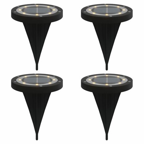Grondlampen 4 st solar met grondpennen warmwit