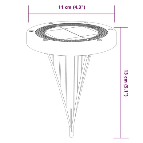 Grondlampen 4 st solar met grondpennen warmwit