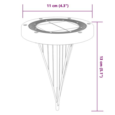 Grondlampen 4 st solar met grondpennen warmwit