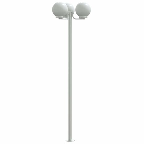 Vloerlamp voor buiten 2 st 215 cm roestvrij staal zilverkleurig